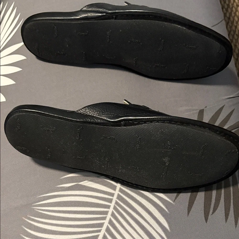 Maus and hoffman Black Leather Men's Slip-On slippers - Picture 2 of 3
